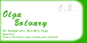 olga bolvary business card